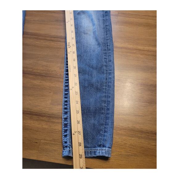 Miss Me Y2K Grunge Cowboy Skinny Jeans Sz 26 Embroidered Flap Pocket - Picture 11 of 12